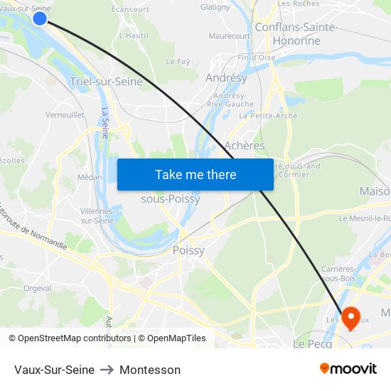 Vaux-Sur-Seine to Montesson map