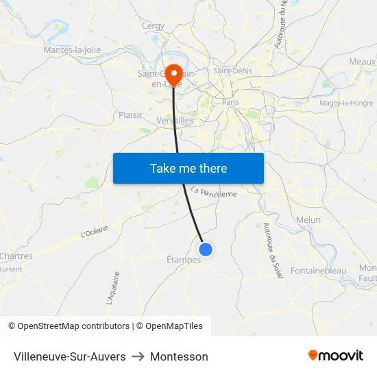 Villeneuve-Sur-Auvers to Montesson map