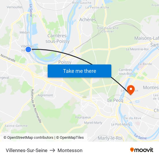 Villennes-Sur-Seine to Montesson map