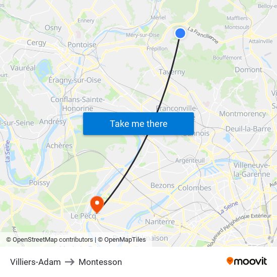 Villiers-Adam to Montesson map