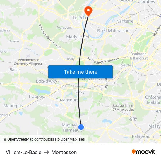 Villiers-Le-Bacle to Montesson map