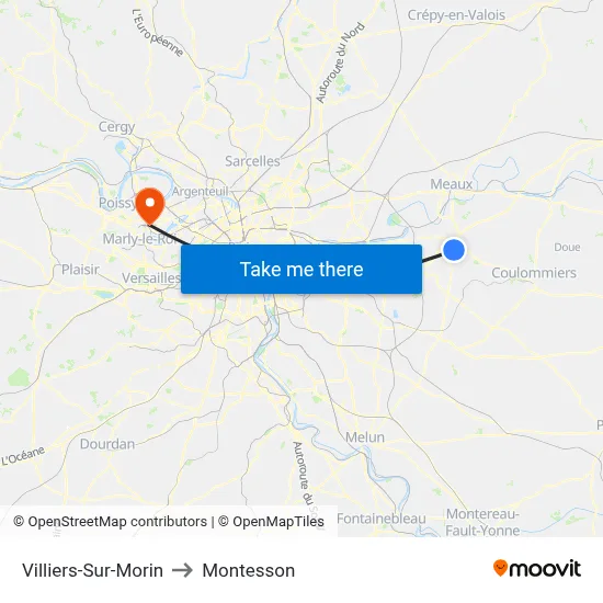 Villiers-Sur-Morin to Montesson map