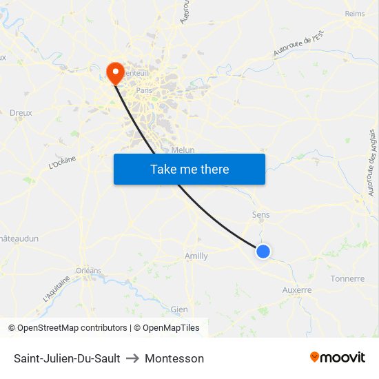Saint-Julien-Du-Sault to Montesson map