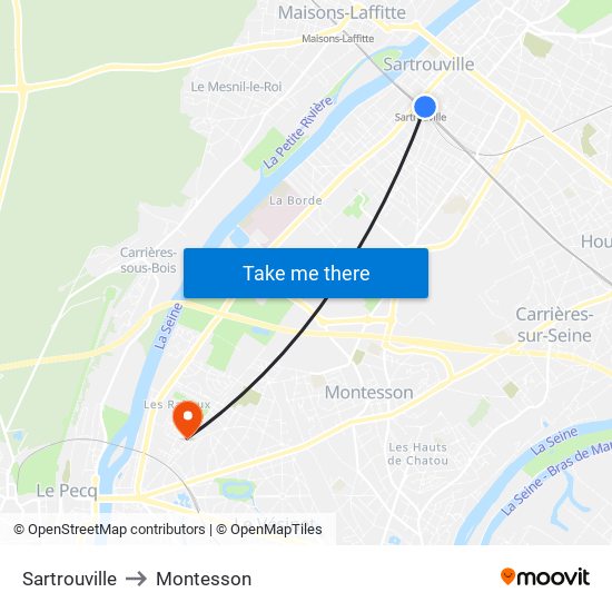 Sartrouville to Montesson map