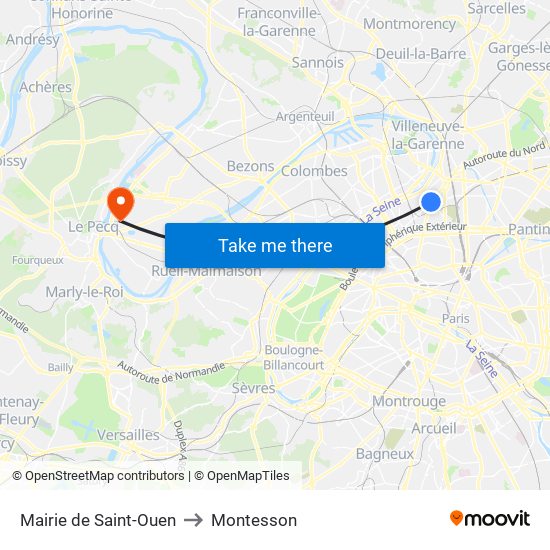 Mairie de Saint-Ouen to Montesson map