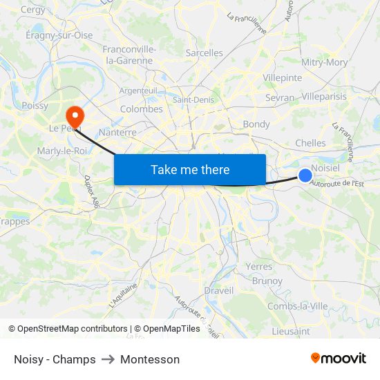 Noisy - Champs to Montesson map