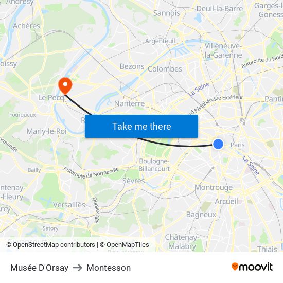 Musée D'Orsay to Montesson map