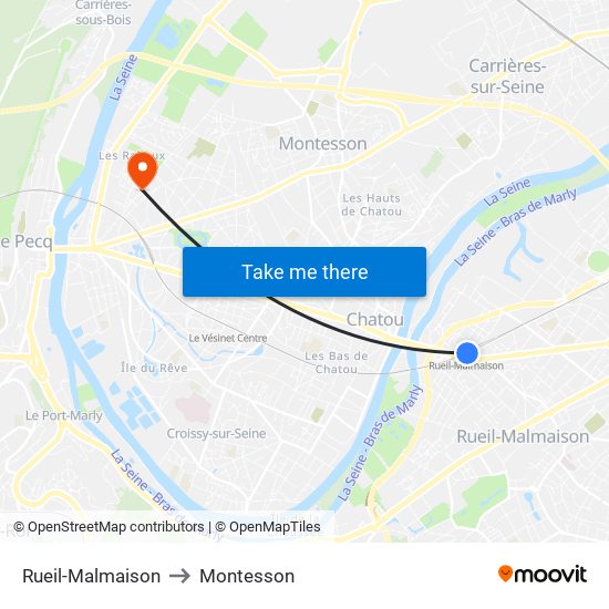 Rueil-Malmaison to Montesson map