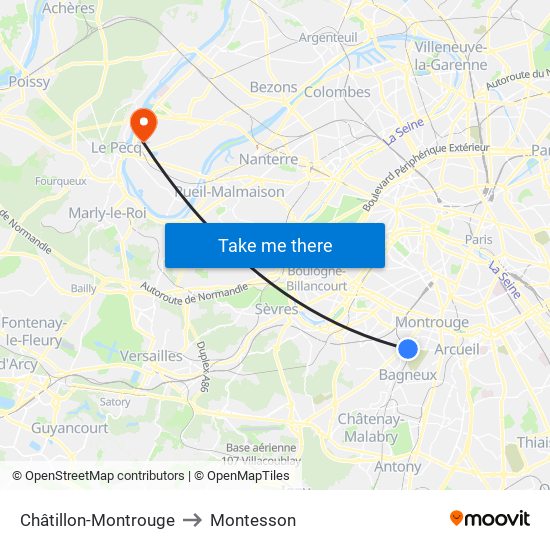 Châtillon-Montrouge to Montesson map