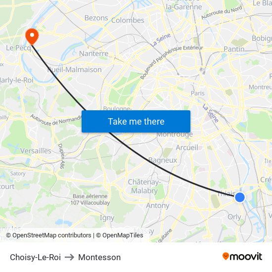 Choisy-Le-Roi to Montesson map