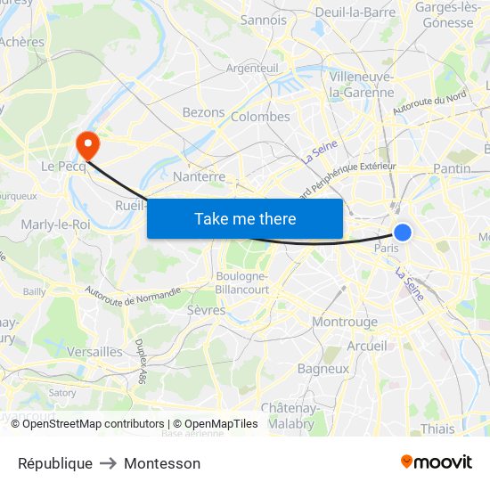 République to Montesson map