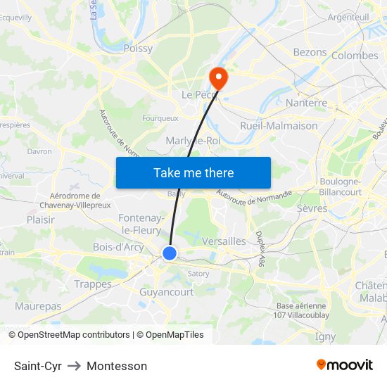 Saint-Cyr to Montesson map
