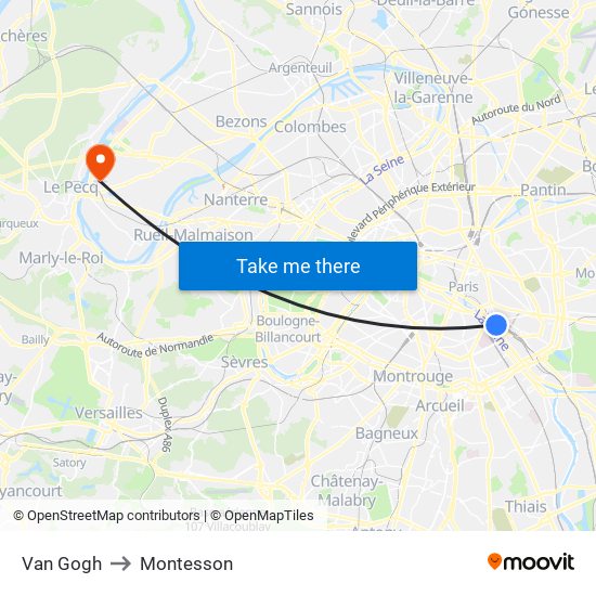 Van Gogh to Montesson map