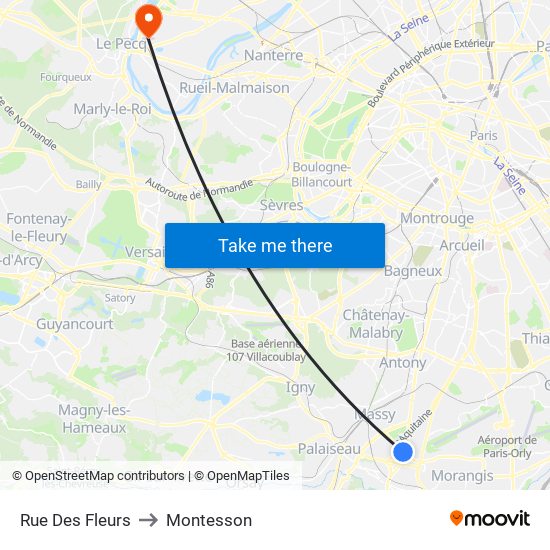 Rue Des Fleurs to Montesson map