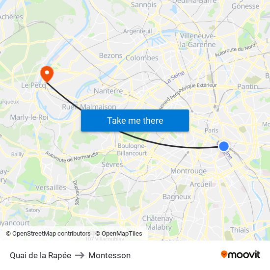Quai de la Rapée to Montesson map