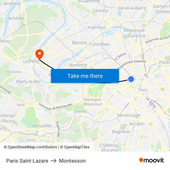 Paris Saint-Lazare to Montesson map