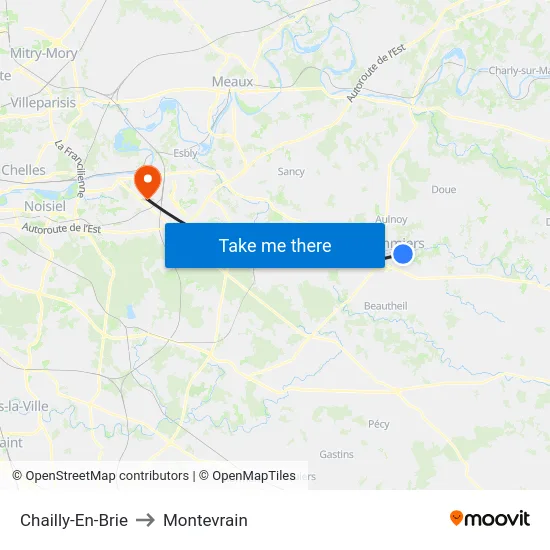 Chailly-En-Brie to Montevrain map