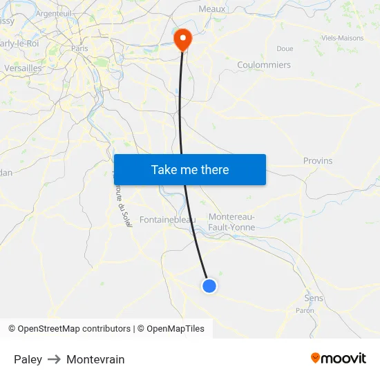 Paley to Montevrain map