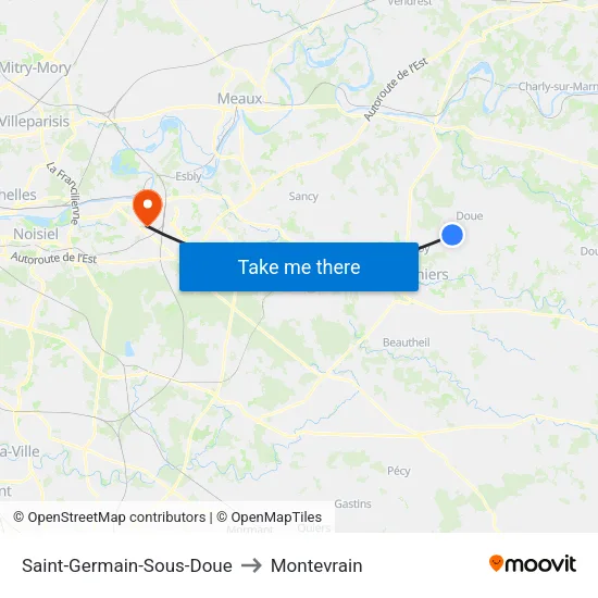 Saint-Germain-Sous-Doue to Montevrain map