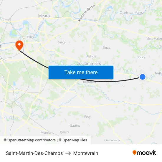 Saint-Martin-Des-Champs to Montevrain map