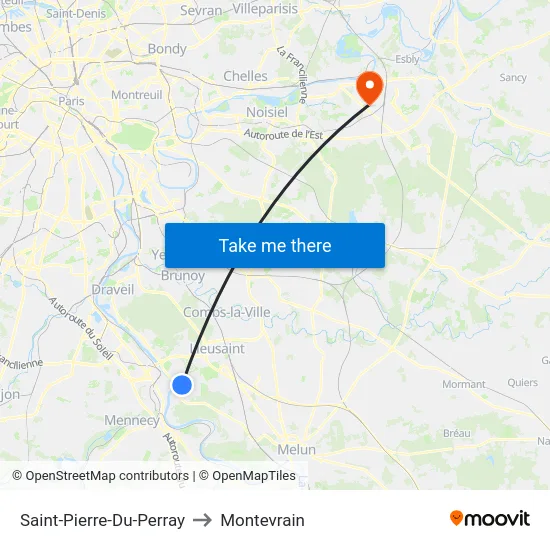 Saint-Pierre-Du-Perray to Montevrain map