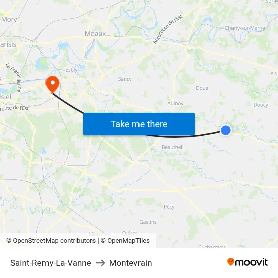 Saint-Remy-La-Vanne to Montevrain map