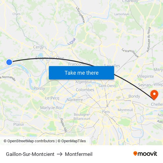 Gaillon-Sur-Montcient to Montfermeil map
