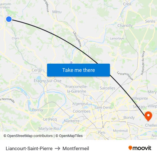 Liancourt-Saint-Pierre to Montfermeil map