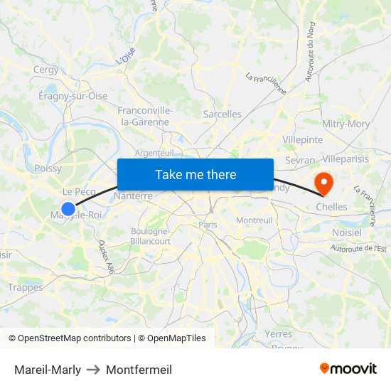 Mareil-Marly to Montfermeil map