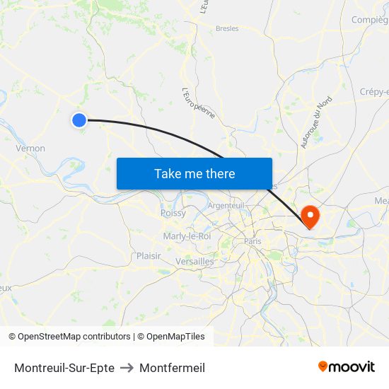 Montreuil-Sur-Epte to Montfermeil map