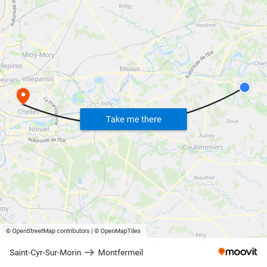 Saint-Cyr-Sur-Morin to Montfermeil map