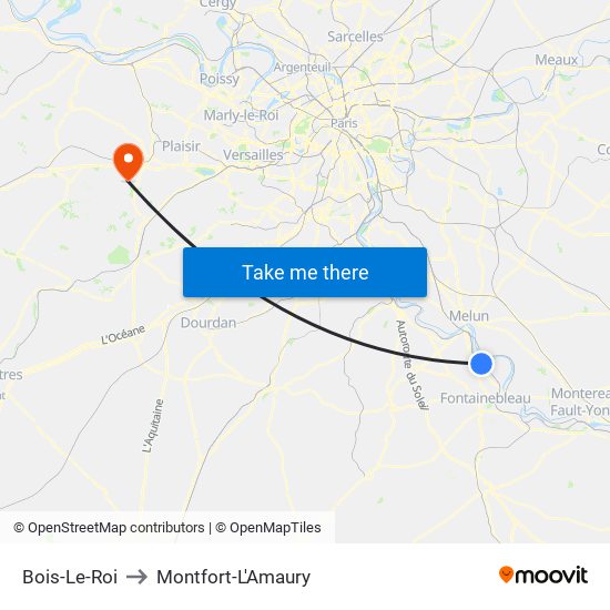 Bois-Le-Roi to Montfort-L'Amaury map