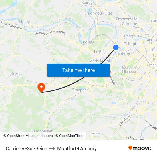 Carrieres-Sur-Seine to Montfort-L'Amaury map