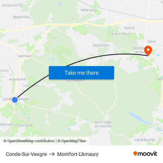 Conde-Sur-Vesgre to Montfort-L'Amaury map