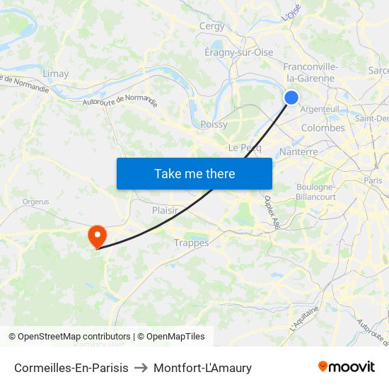 Cormeilles-En-Parisis to Montfort-L'Amaury map