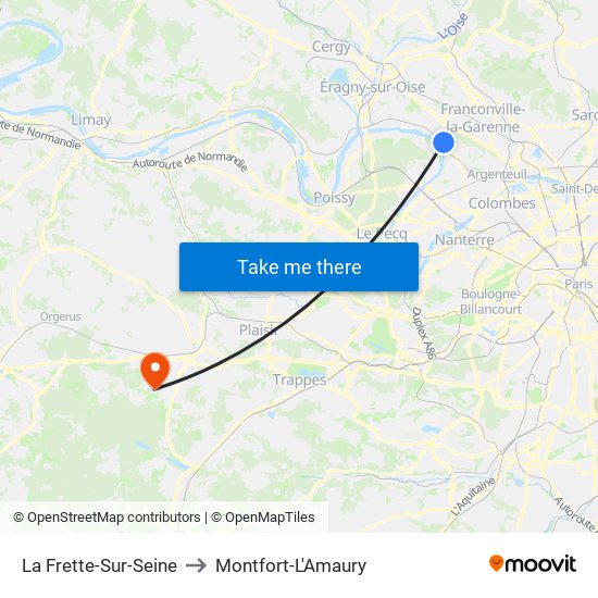 La Frette-Sur-Seine to Montfort-L'Amaury map