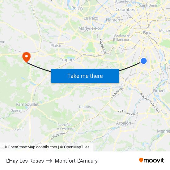 L'Hay-Les-Roses to Montfort-L'Amaury map