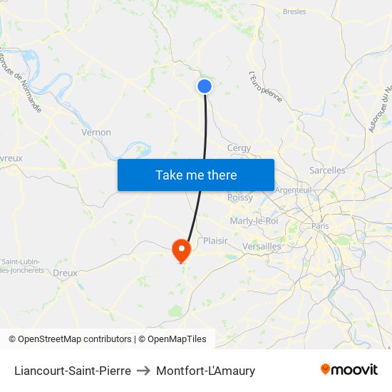 Liancourt-Saint-Pierre to Montfort-L'Amaury map