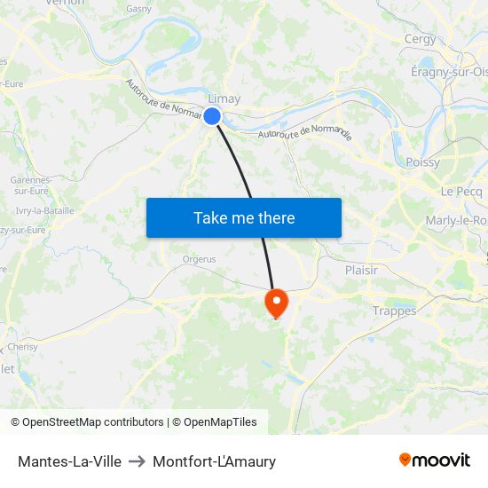 Mantes-La-Ville to Montfort-L'Amaury map