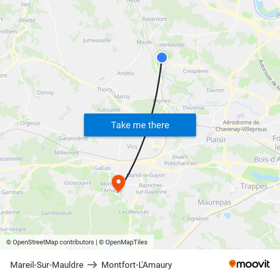 Mareil-Sur-Mauldre to Montfort-L'Amaury map