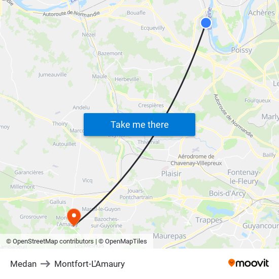 Medan to Montfort-L'Amaury map