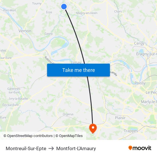 Montreuil-Sur-Epte to Montfort-L'Amaury map