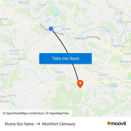 Rosny-Sur-Seine to Montfort-L'Amaury map