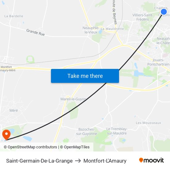 Saint-Germain-De-La-Grange to Montfort-L'Amaury map