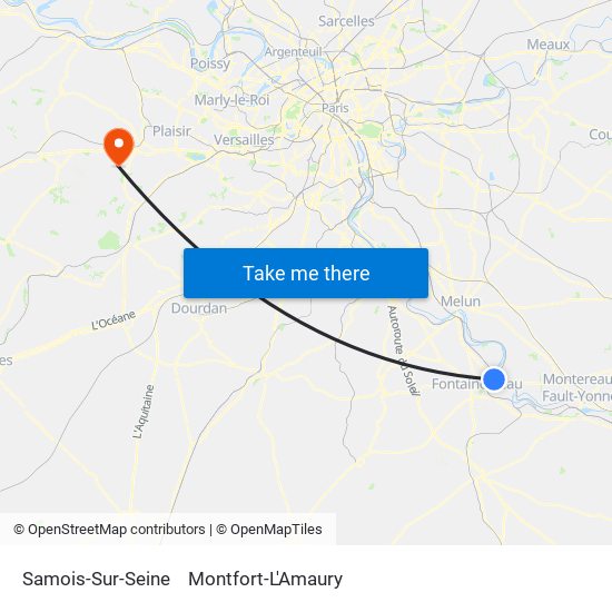 Samois-Sur-Seine to Montfort-L'Amaury map