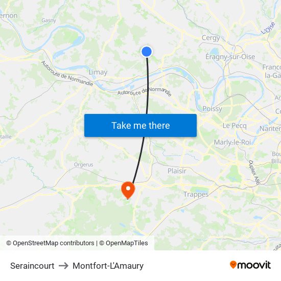 Seraincourt to Montfort-L'Amaury map