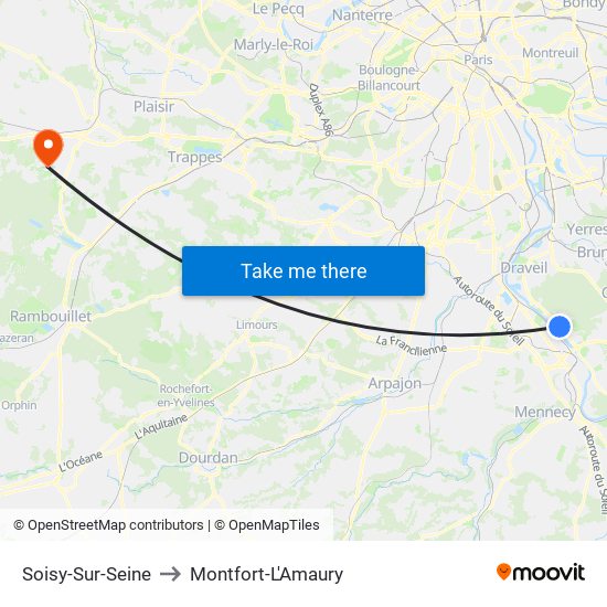 Soisy-Sur-Seine to Montfort-L'Amaury map