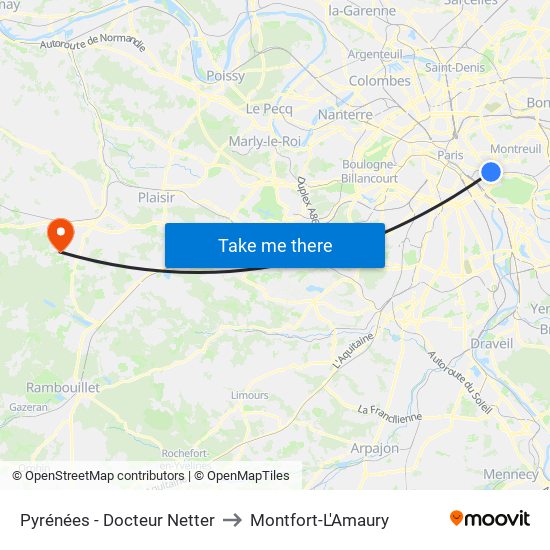 Pyrénées - Docteur Netter to Montfort-L'Amaury map