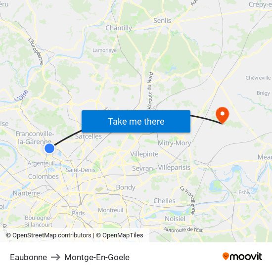 Eaubonne to Montge-En-Goele map