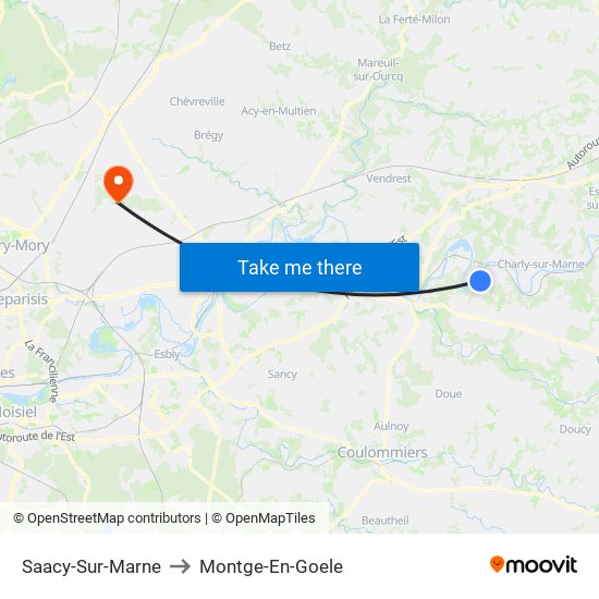Saacy-Sur-Marne to Montge-En-Goele map